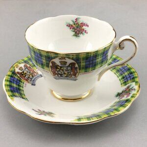 Vtg Clan Campbell Royal Standard Bonnie Scotland Teacup Saucer Fine Bone China